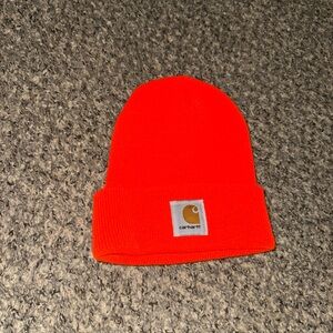 Carhartt Bright Orange Cuffed Beanie with Logo Patch